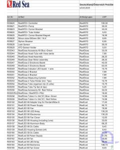 Red Sea Ersatzteile - Herstellerliste